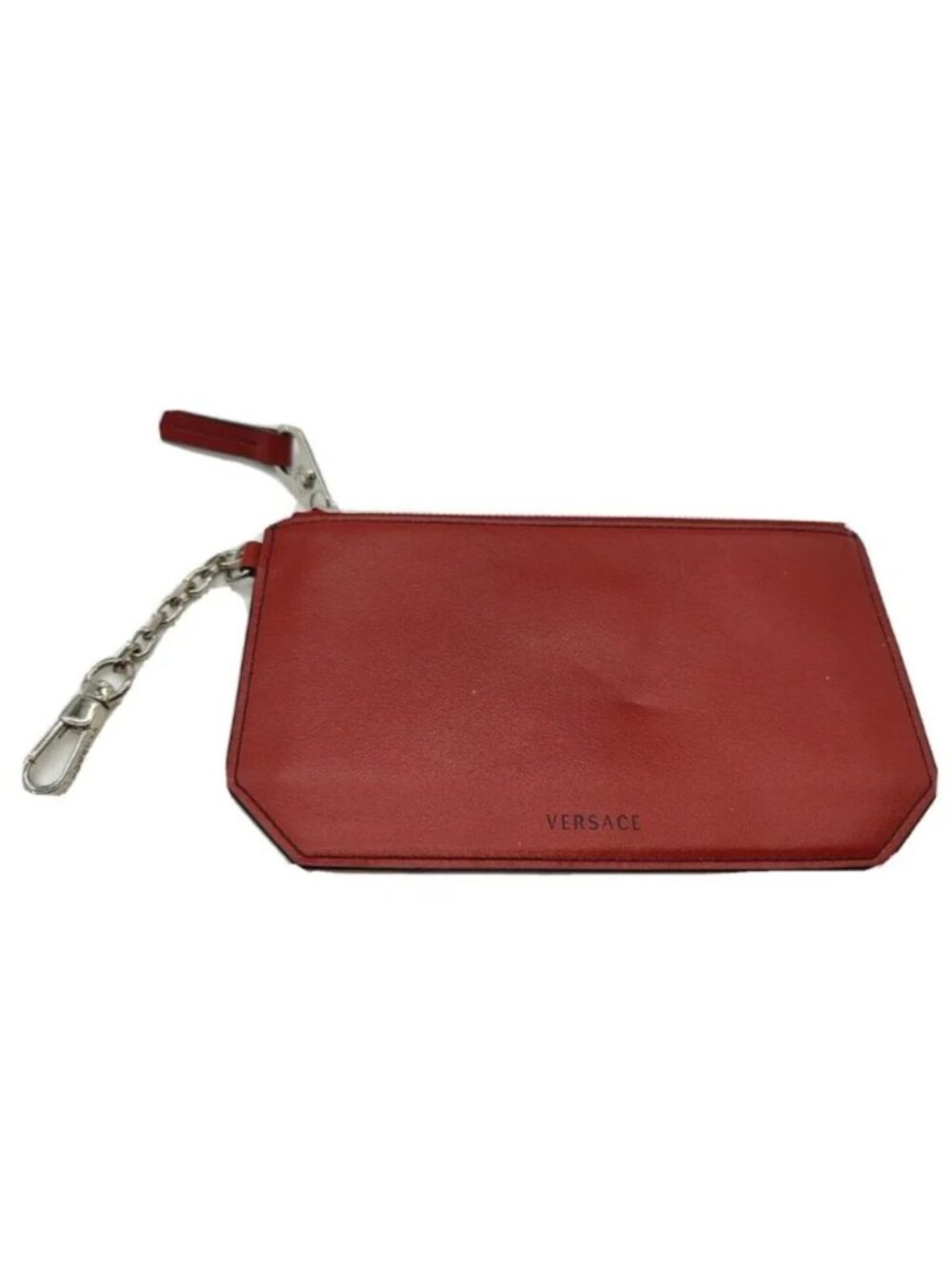 Versace La Medusa Large Leather Coin Purse Women's Red Leather New Minor Defect